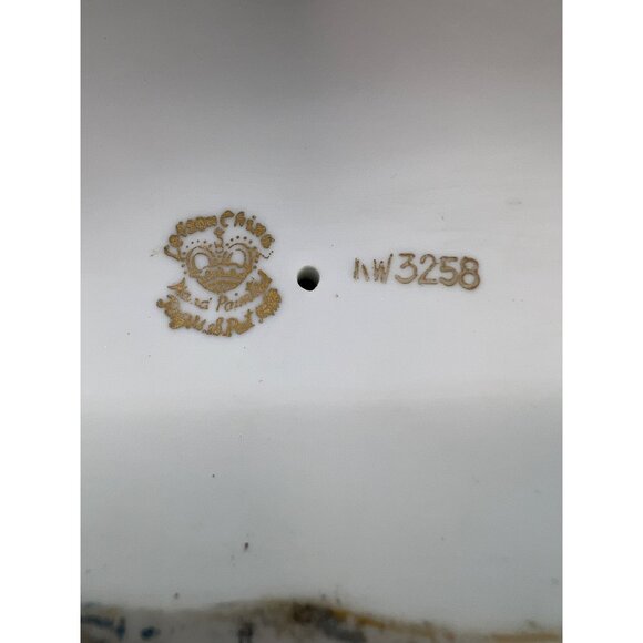 Antique Lefton Oval Bowl W/ Handles, Raised Flowers No Chips - Picture 7 of 7